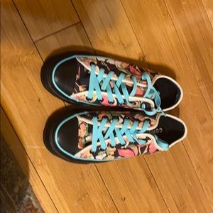 Converse custom I’d with floral pattern